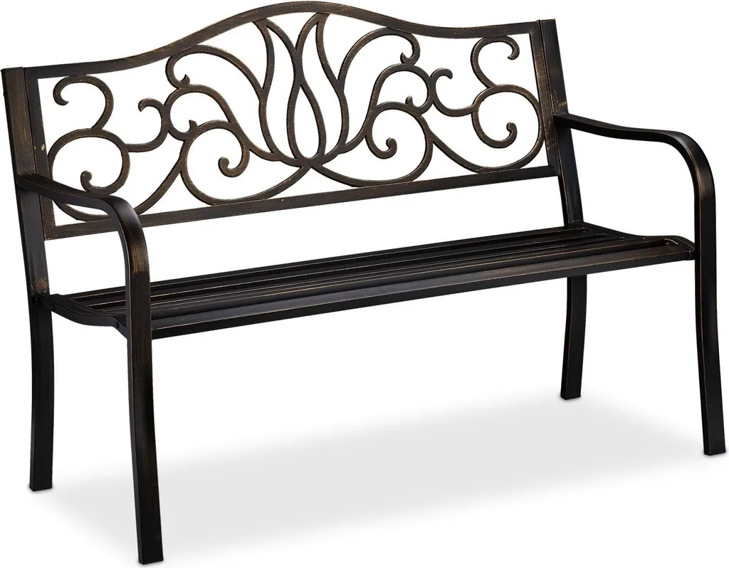 Banc de jardin résistant style antique - Mobilier extérieur anti-corrosion