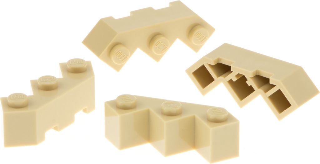 4x Lego Bau Stein modifiziert 3x3x1 beige drei Ecken Facetten 4598467 2462