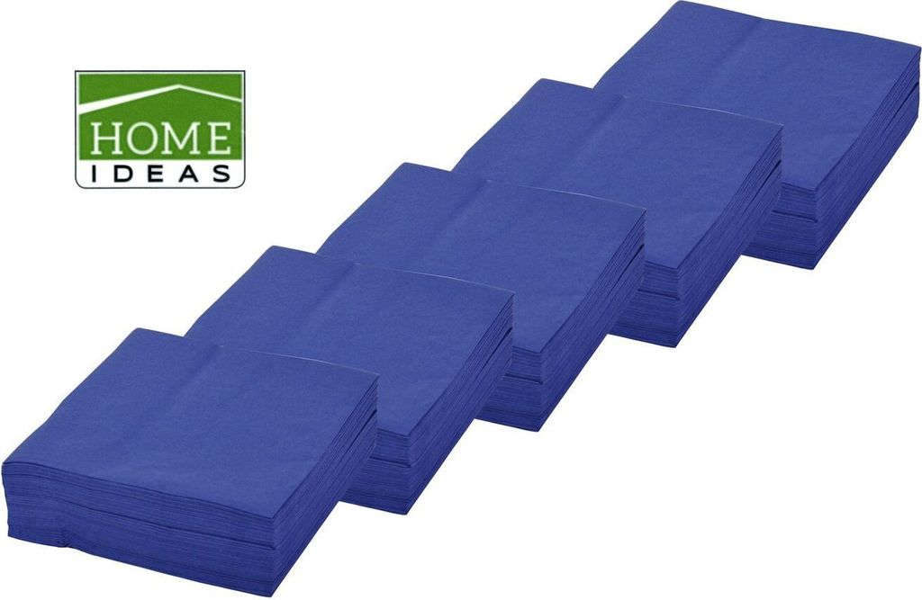 250 Servietten blau 33x33cm 3lagig 1/4 Falz Papierserviette Tischdeko Papiertuch