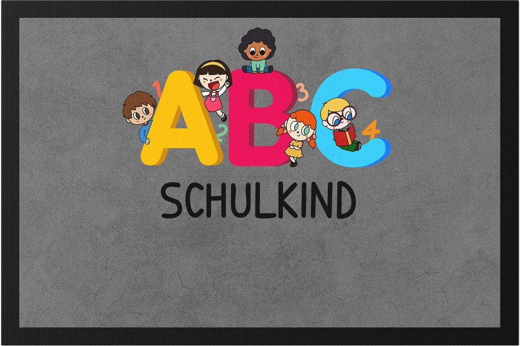 ABC Schulkind Fußmatte Einschulungsgeschenk 1. Klasse Grundschule Geschenkidee