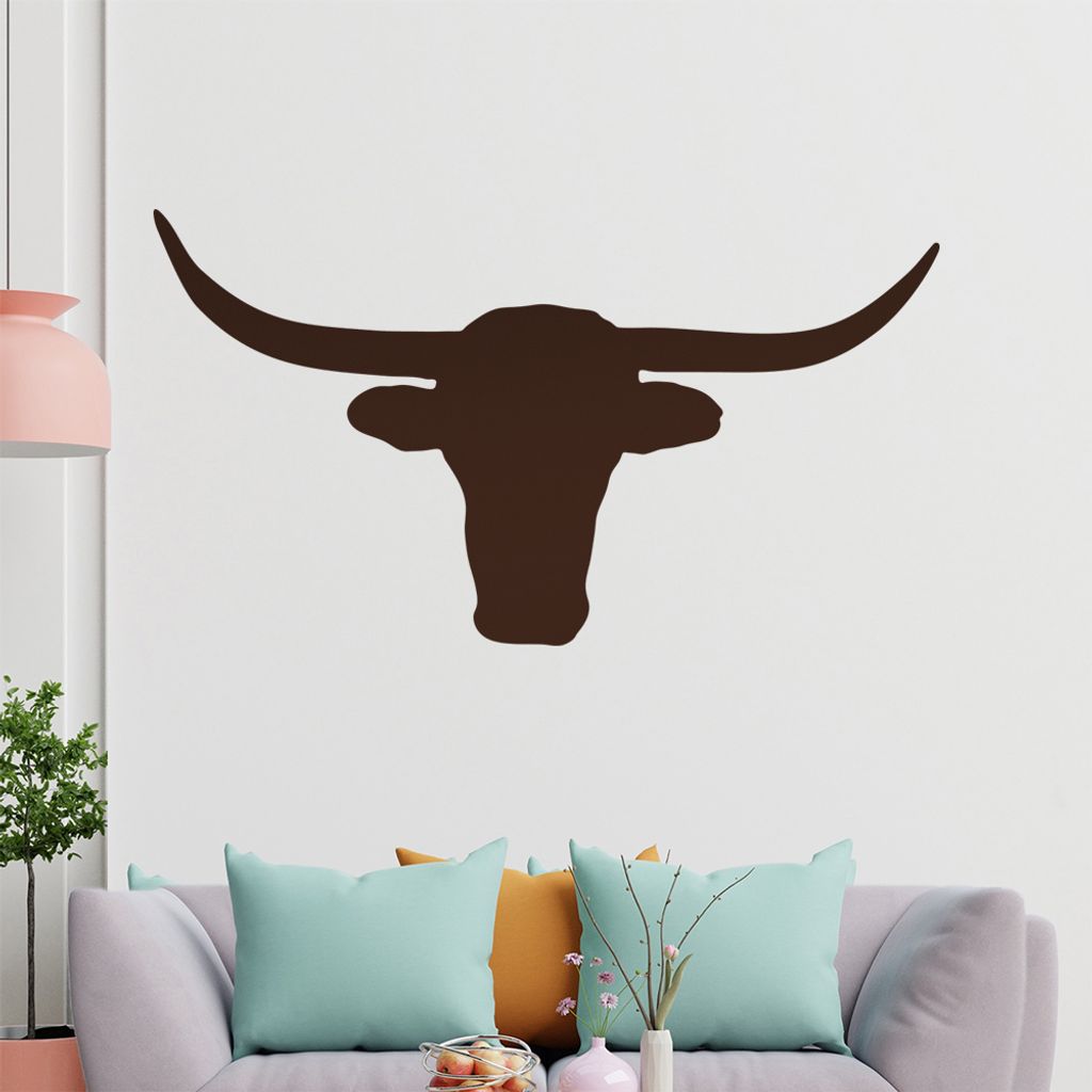 KIWISTAR Stier - Wüste Hörner Kopf Wandtattoo in 6 Größen - Wandaufkleber Wall Sticker - Dekoration, Küche, Wohnzimmer, Schlafzimmer, Badezimmer