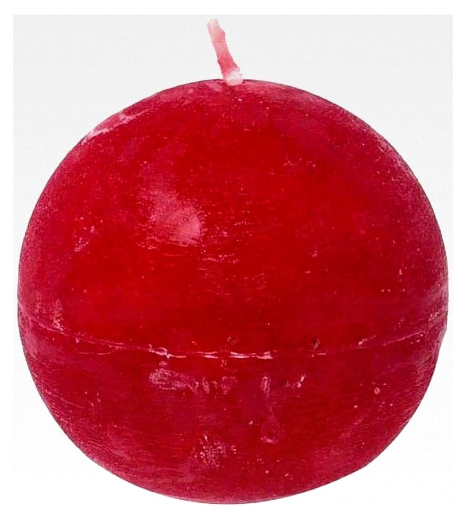 Rustikale Kugelkerze Ø 80 mm (Rot) Produktbild 