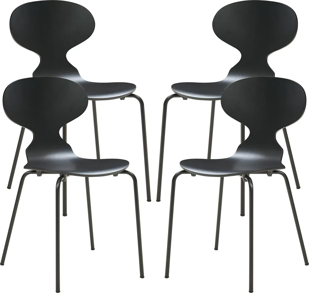 Sedia da Pranzo Kil Set 4 Pezzi - Estetica Industrial Loft Metallo Nero