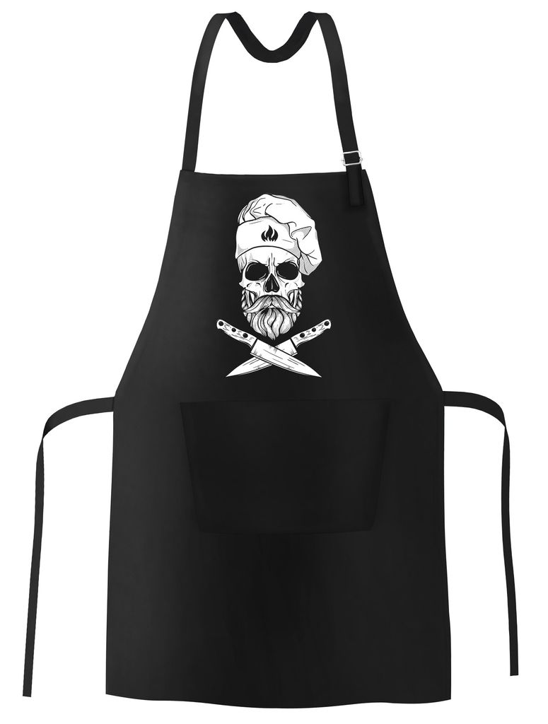 Grill-Schürze Kochschürze für Männer anpassbarer Name Pirat Totenkopf 