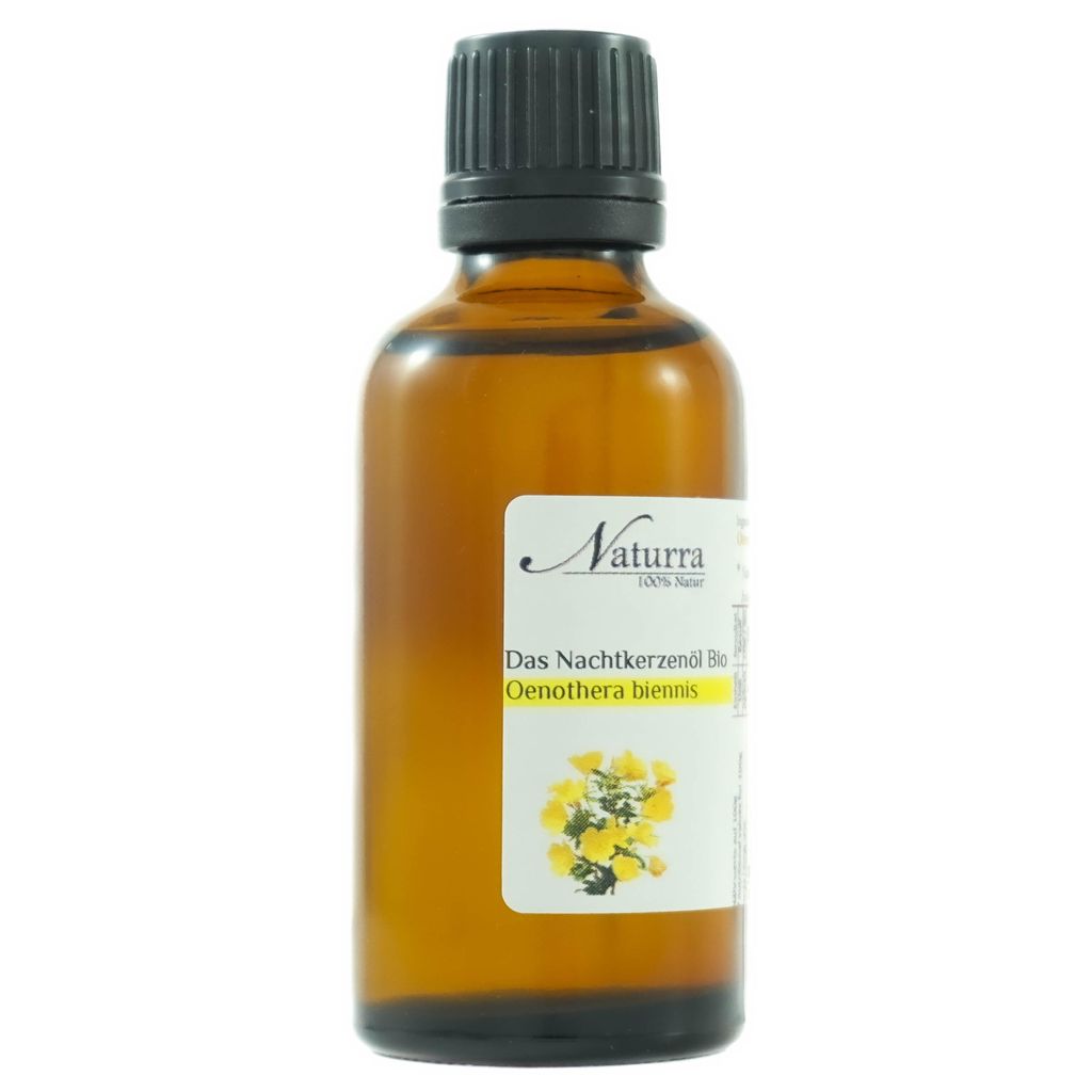 Nachtkerzenöl Bio kaltgepresst unraffiniert 50 ml – Naturra – Haut- & Haarpflege, nativ, reich an Gamma-Linolensäure, Naturkosmetik