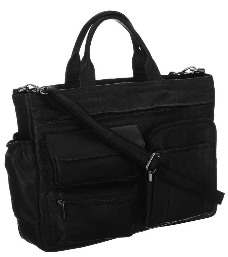 Eine geräumige Tasche aus Naturleder für einen 15-Zoll-Laptop
