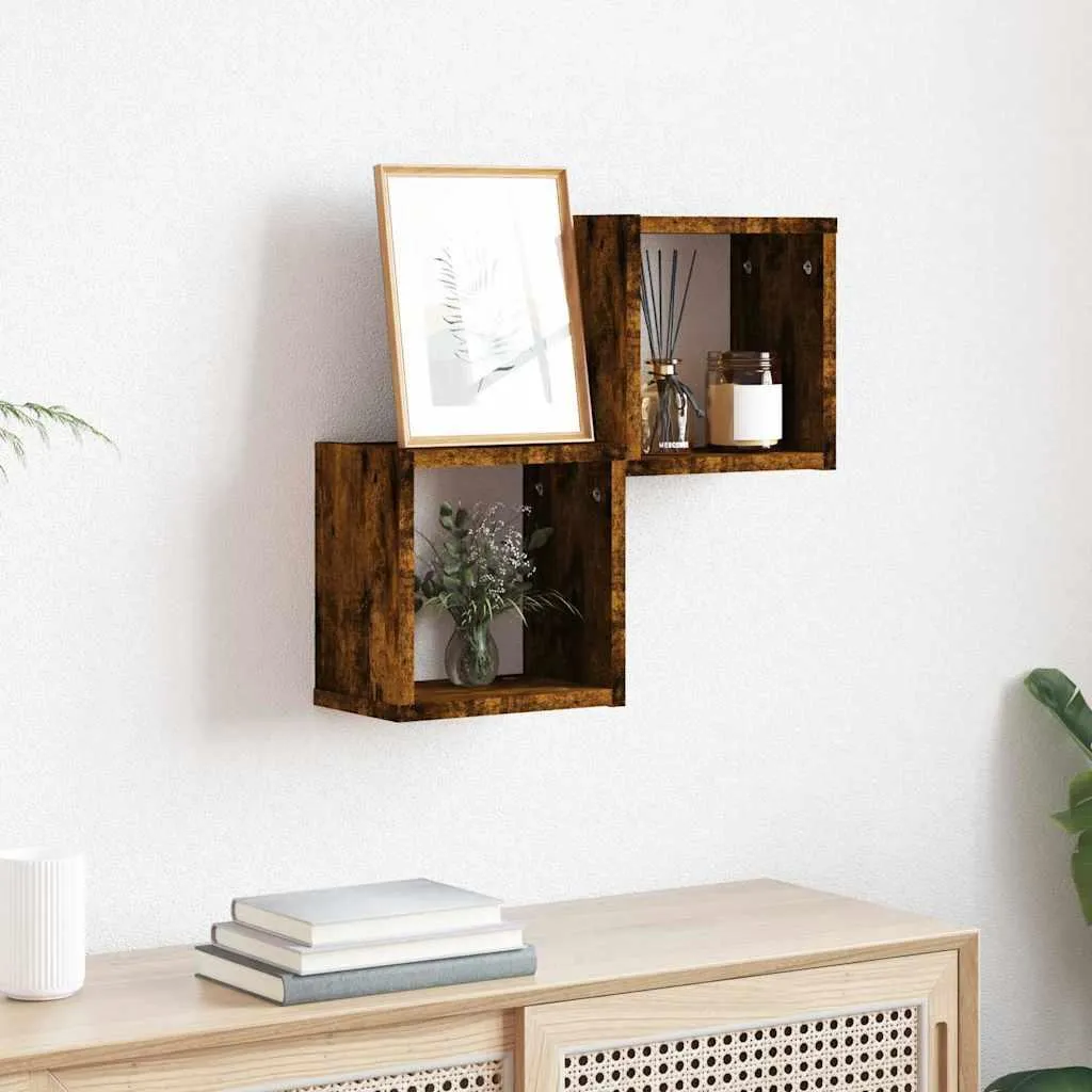 Maison Exclusive Mensole Cubo Rovere Affumicato 2pz 26x15x26cm Offerta
