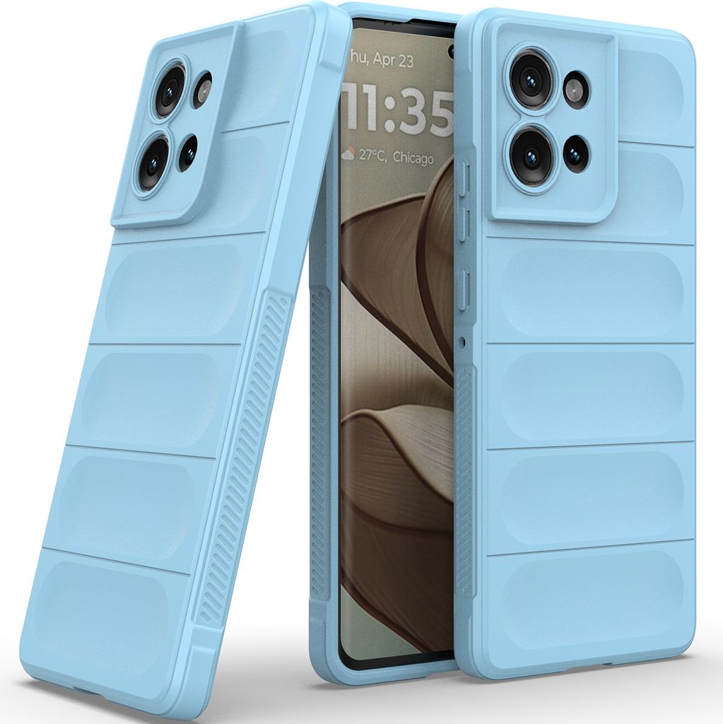 Handyhülle für Motorola Edge 50 Weich TPU Silikon Stossfest Anti-rutsch Hülle Blau