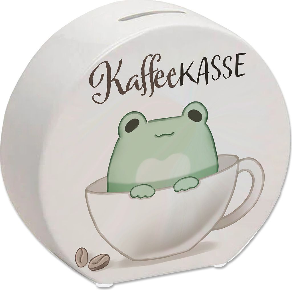 Frosch Spardose mit Spruch Kaffeekasse