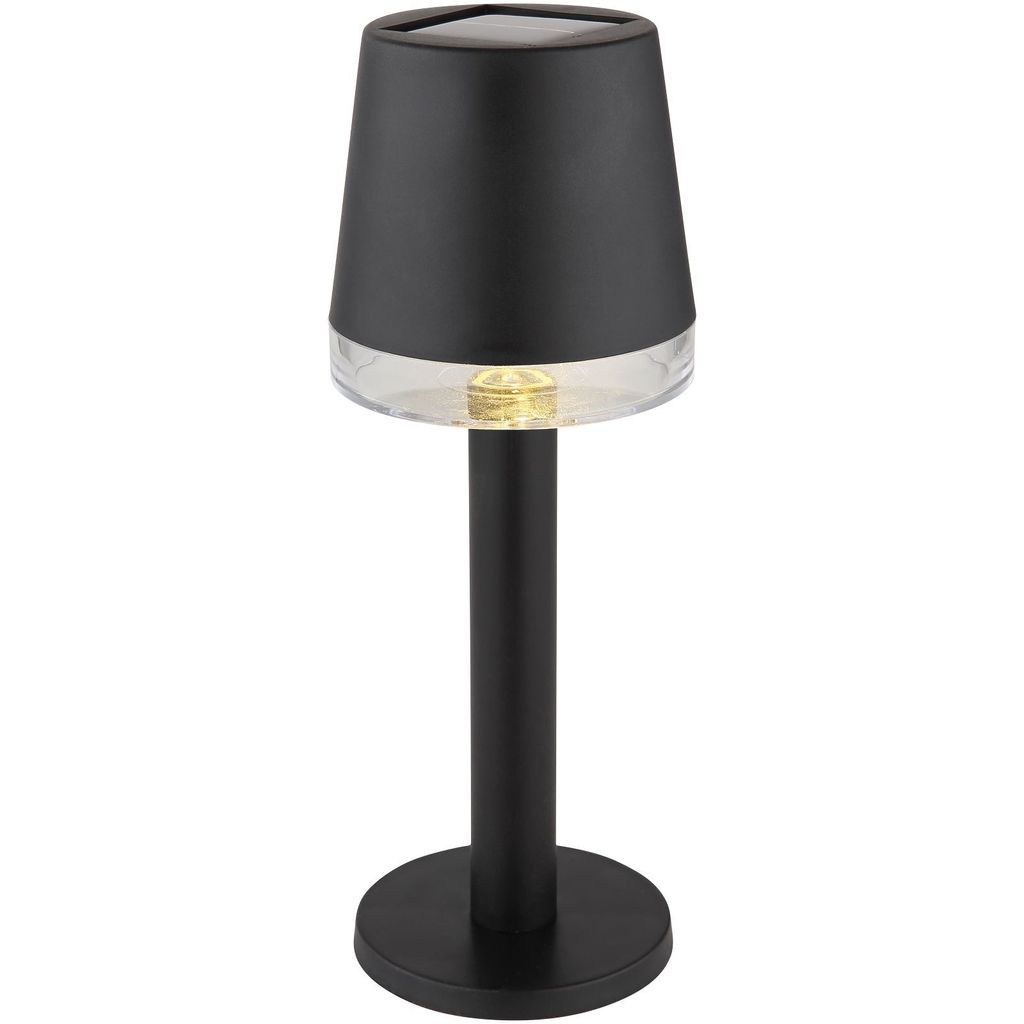Tischlampe Kabellos Solar Akku Tischleuchte Außen Solarleuchte Schwarz 36632