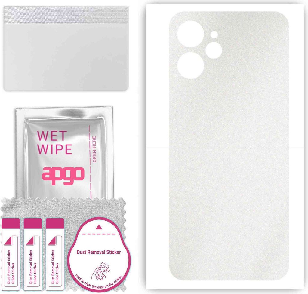 apgo Rückseite Schutzfolie, Skin, kompatibel mit Realme 9i 5G, Hinten Displayschutzfolie aus Vinylfolie, kratzfest, einfache Montage - Matt Transp...