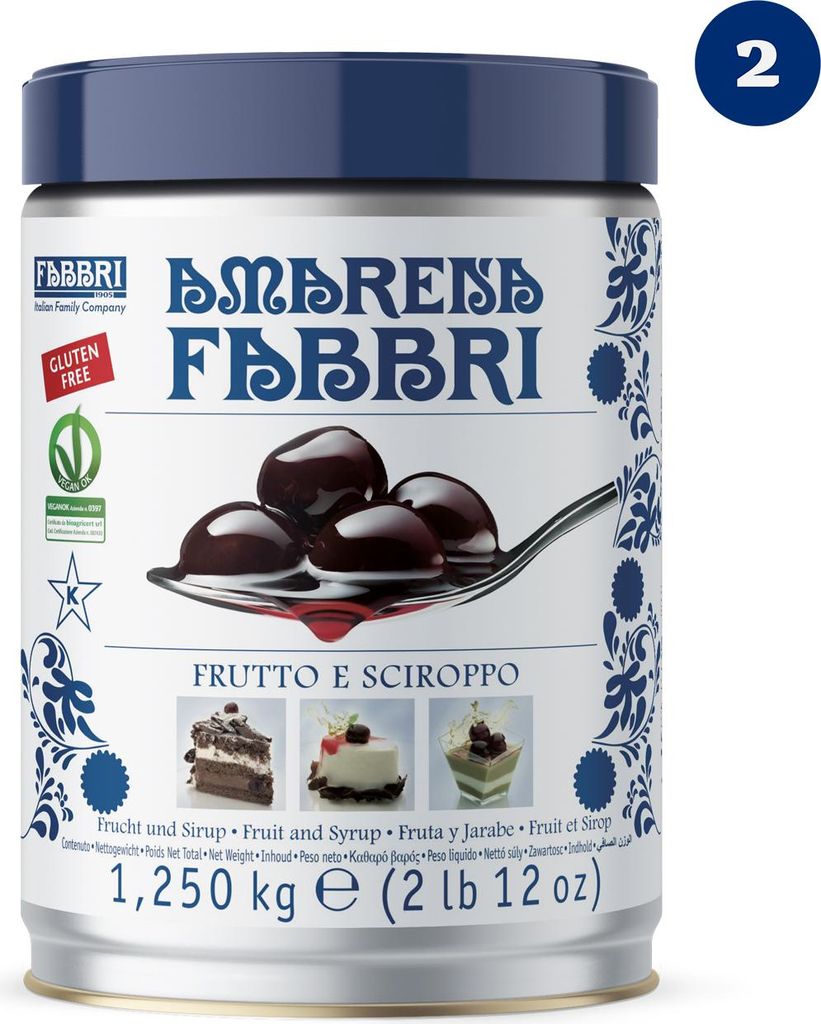 2er-Set -Fabbri 1905 - Amarena Fabbri in der Dose 1,25kg