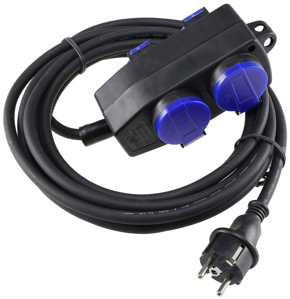 ChiliTec 22824 Werkstatt-Steckdose, 4-fach, 5m Kabel IP44, Produktbild 