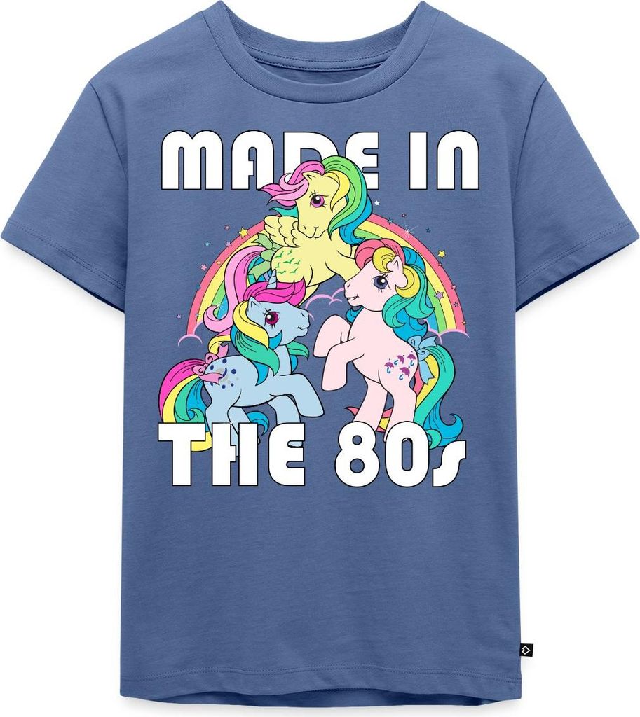 Spreadshirt My Little Pony Retro The 80's Statement Kinder Premium T-Shirt, 134/140 (8 Jahre), Taubenblau