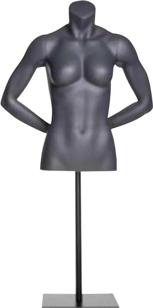 Mannequin Torse Noir pour Vitrine - Buste Couture Féminin Réglable