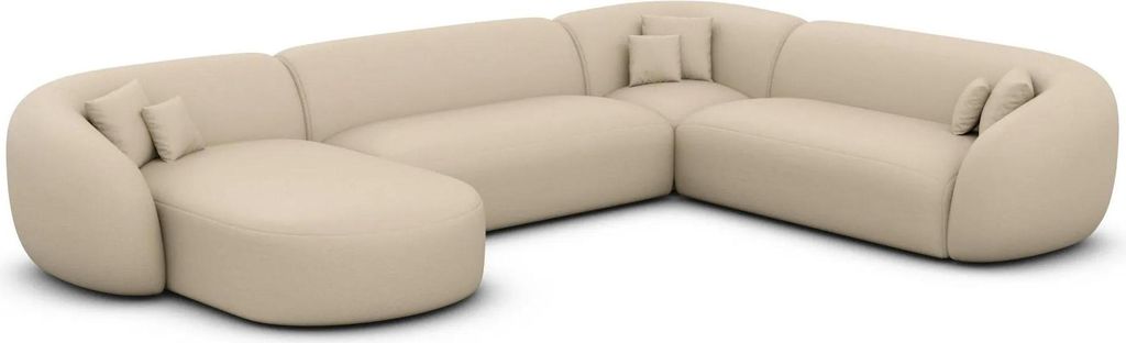 Kunstleder U-Form XXL Wohnlandschaft Gaia Beige Links