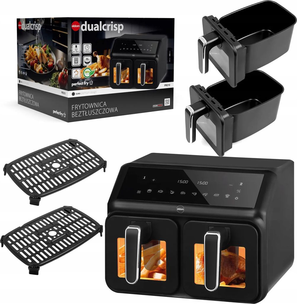 Frytkownica Dwukomorowa Beztłuszczowa Airfryer Eldom Fr210 Zdjęcie produktu 