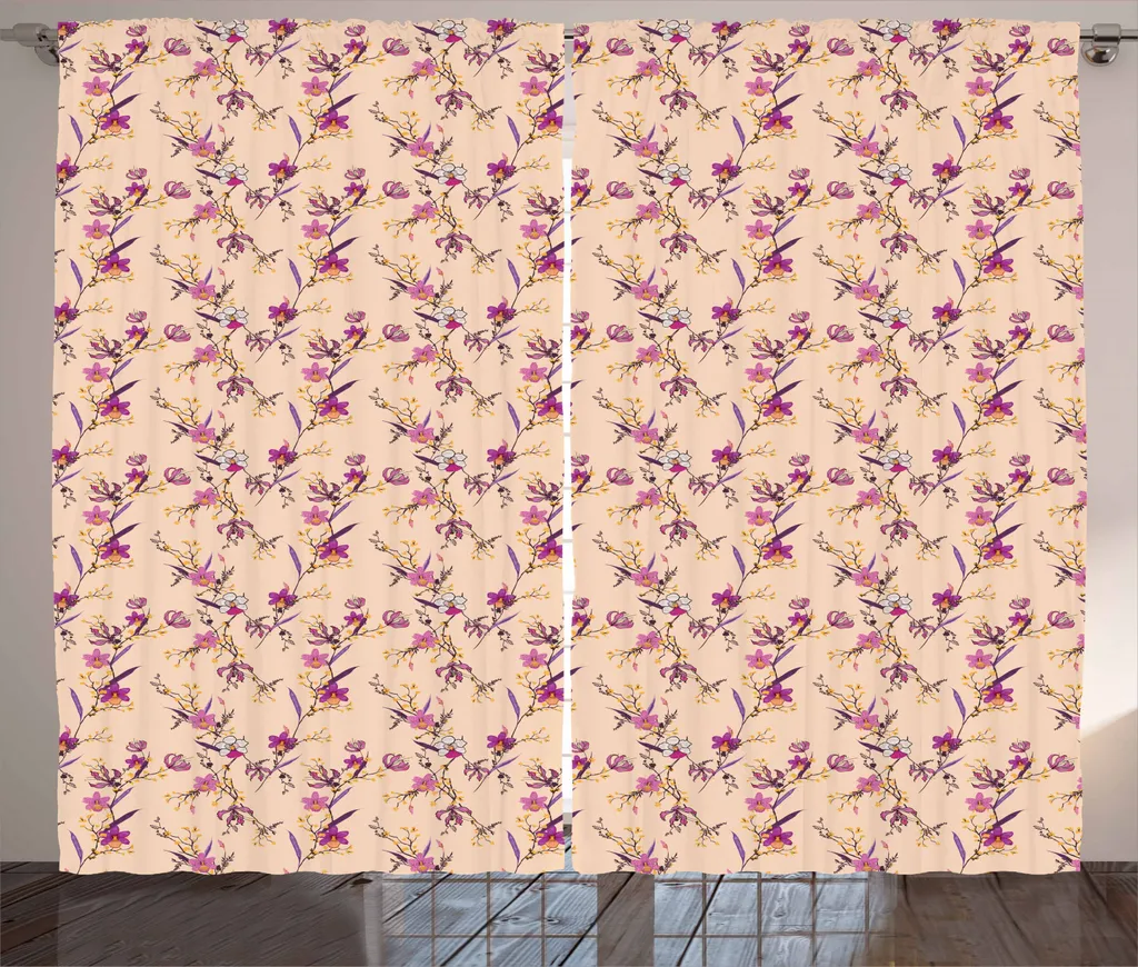 Tende ABAKUHAUS Fiori Esotici 280x245 cm - Arredo Rustico Magenta