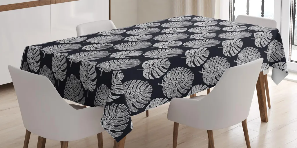 Tovaglia Lavabile ABAKUHAUS Philodendron | 140x200 Grigio Antracite
