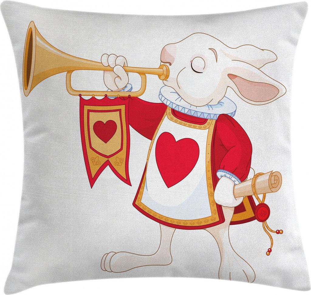 ABAKUHAUS Kids Kissenbezug, Häschen-Märchen, für den Innen oder Außen Bereich geeignet mit Reißverschluß Waschbarer Stoff, 60 x 60 cm, Gelb W...