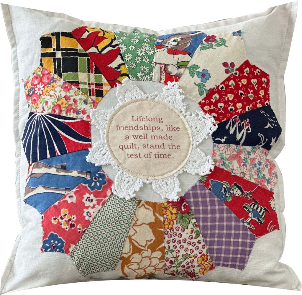 Dekokissen mit Freundschaftszitaten, Retro-Design, Patchwork-Spitzendekor, Schlafzimmer, Wohnzimmer, Couchkissen, dekoratives Geschenk mit schriftl...