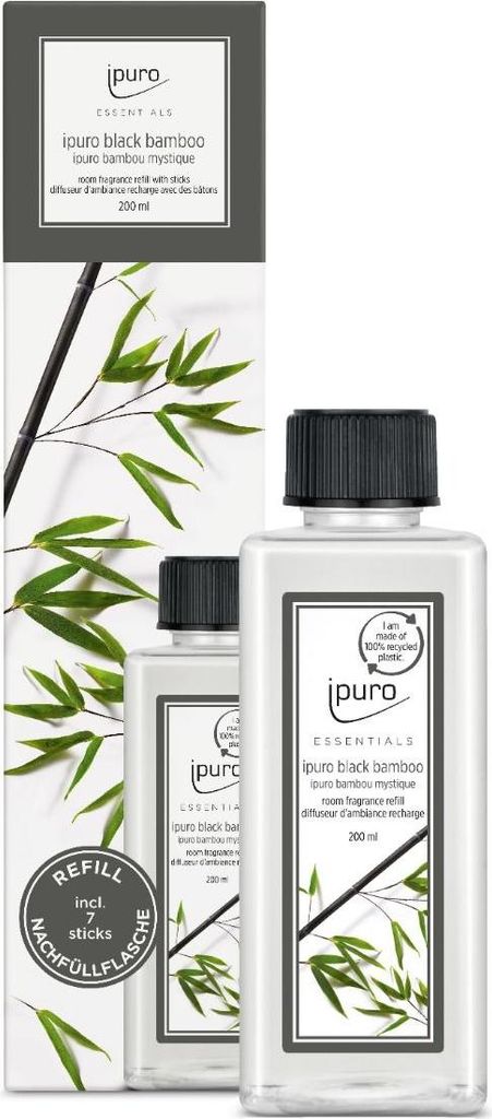 ipuro Black Bamboo, Flasche, Flüssigkeit, Holz, 200 ml, 1 Produktbild 
