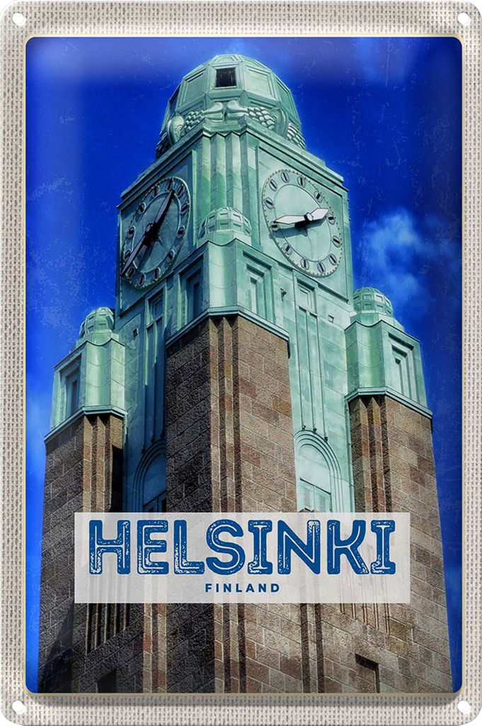 Blechschild Reise 20x30cm Helsinki Finnland Kirche Architektur