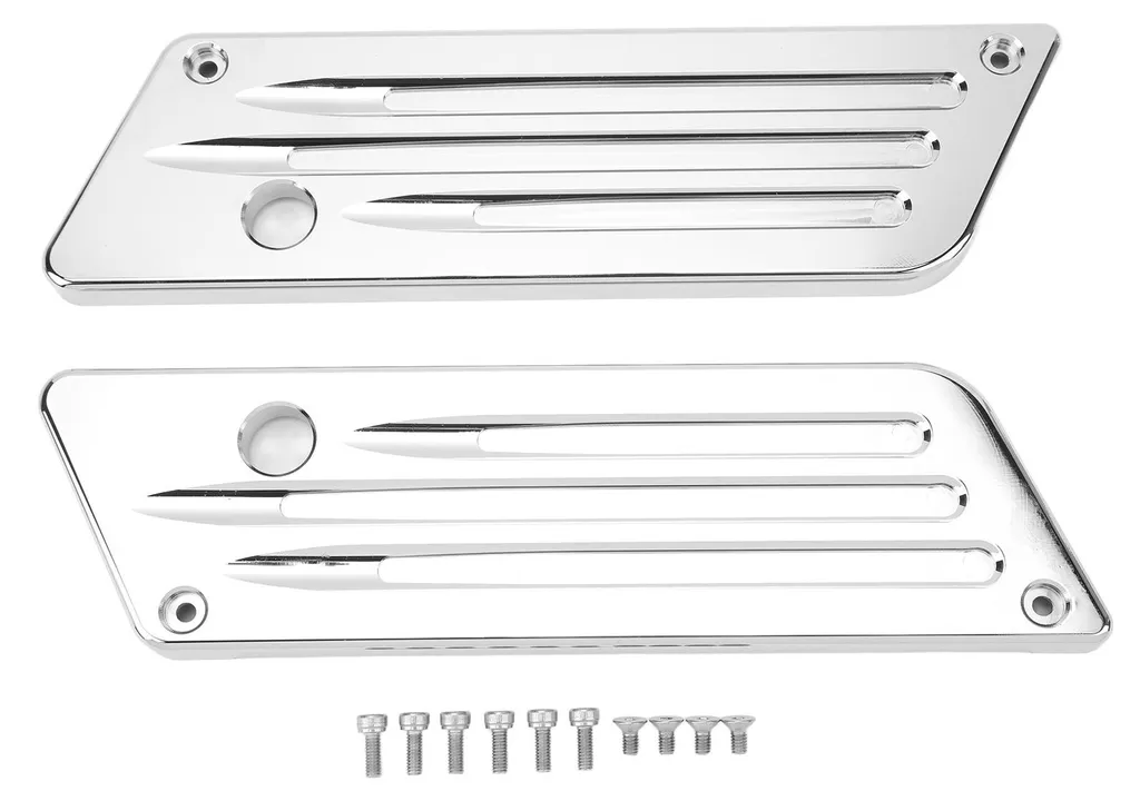 Caches Charnières Argent pour Sacoches Touring Street Road Glide 93-13