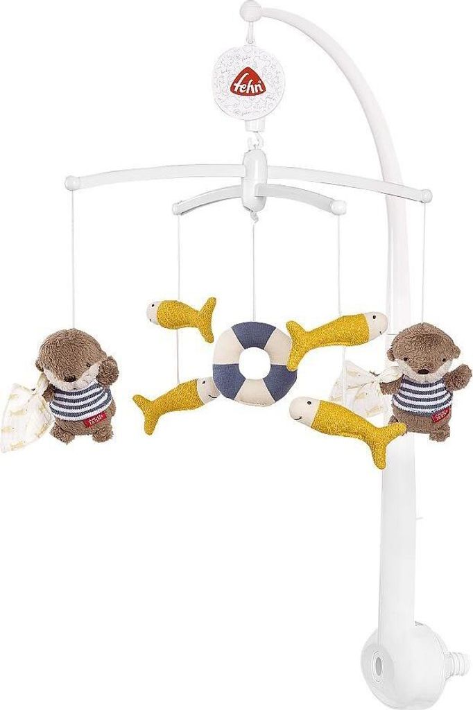 Musik-Mobile Otter – Aufzieh-Mobile mit Spieluhr-Melodie „Mozarts Wiegenlied“ und Figuren – Mit Bett-Befestigung für Babys von 0-5 Monaten