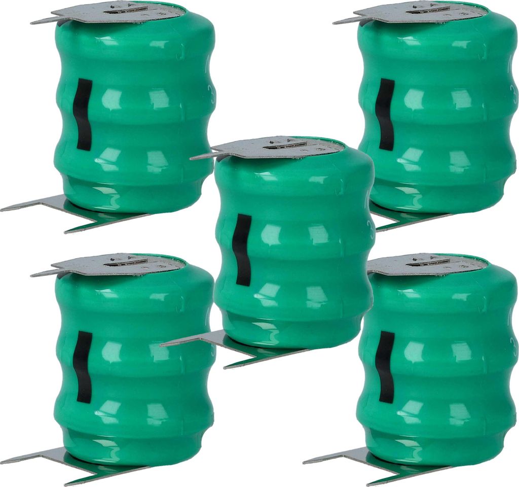 vhbw 5x NiMH Ersatz Knopfzellen-Akku kompatibel mit Amiga 2000, A501 (80 mAh, 3,6 V, NiMH)