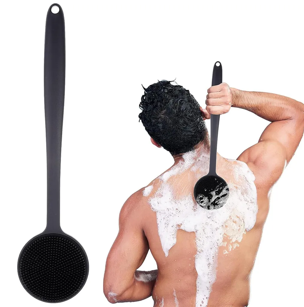 Brosse dos silicone : éliminez impuretés et lotions difficiles d'accès