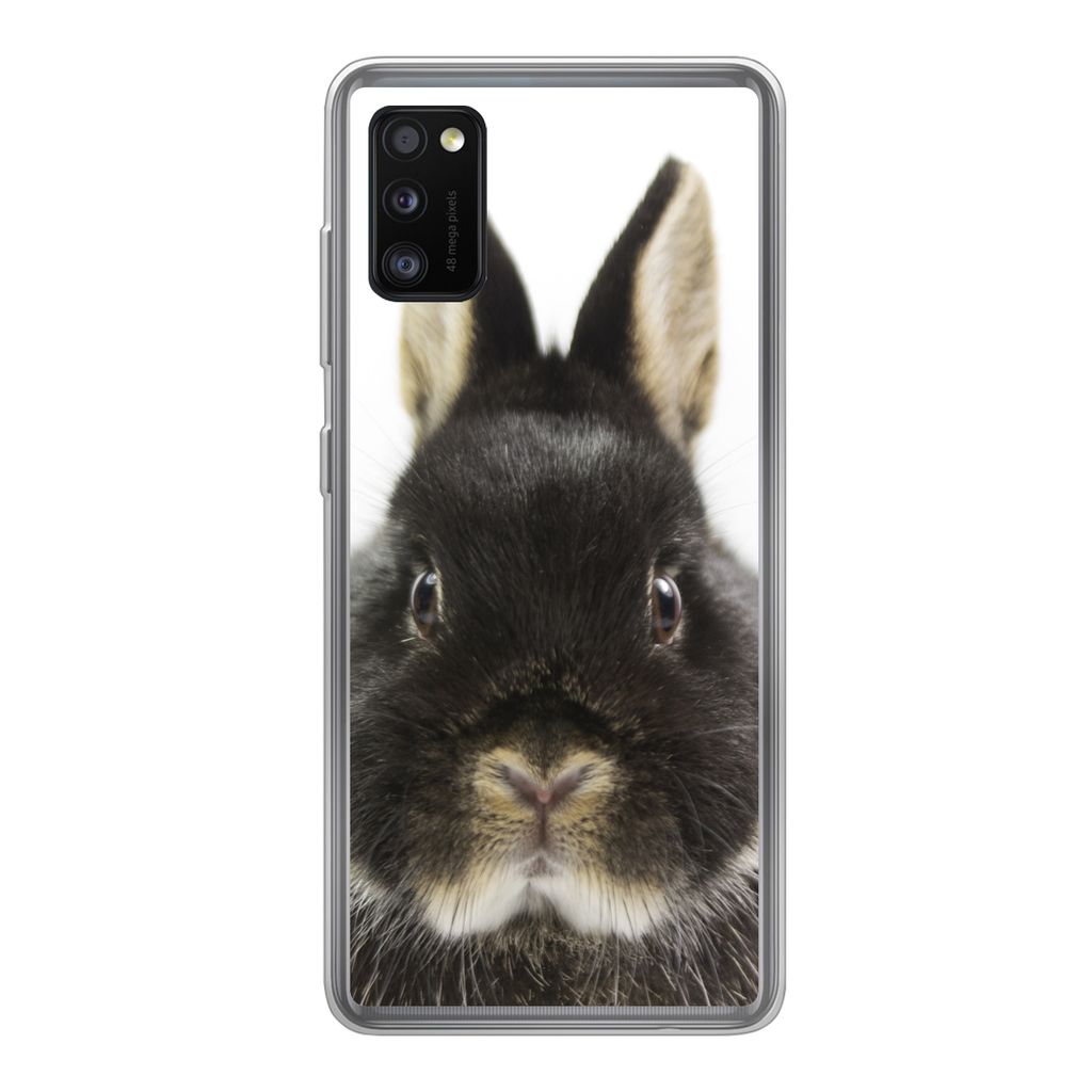 MuchoWow Handyhülle Schutzhülle Hülle für Samsung Galaxy A41 Kaninchen - Haustiere - Fell Silikon Softcase Handy Hülle - Mobiltelefon