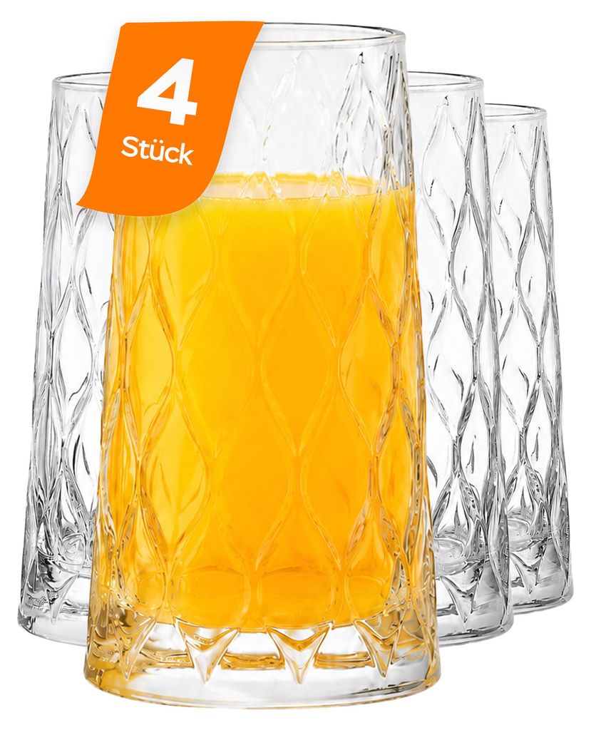 Szklanki do drinków Pasabahce Leafy – zestaw 4 sztuk, 450 Zdjęcie produktu  Obraz wygenerowany przez AI