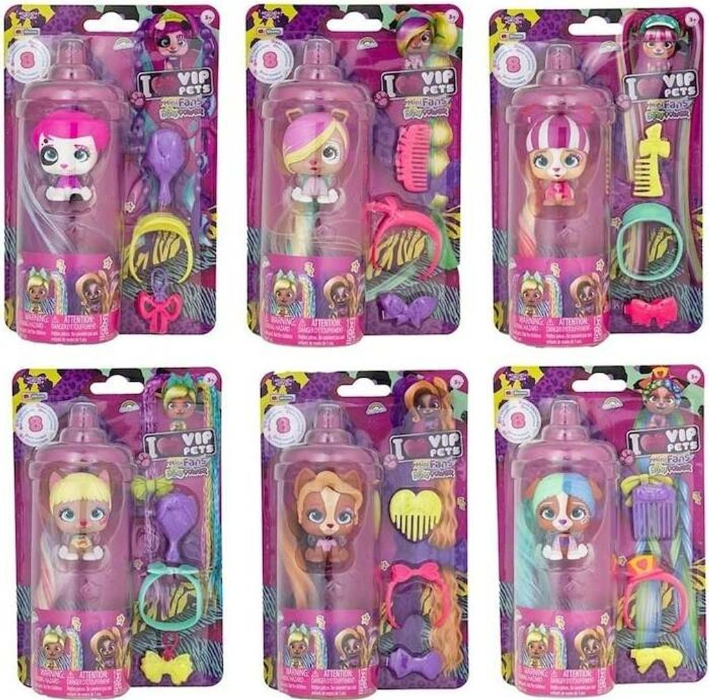 IMC Toys VIP PETS - Mini Fans Bow Power Hund mit langen Haaren, Mix