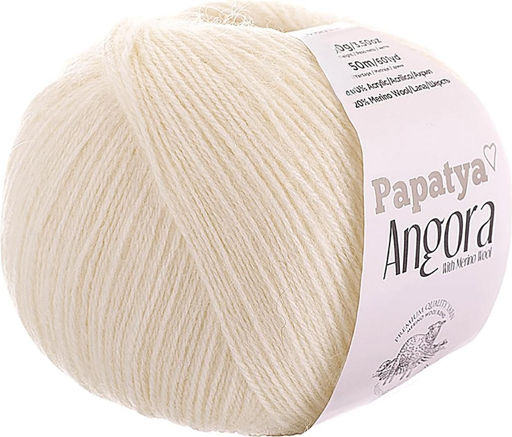 Papatya Angora Style Wolle 550m/100g Strickgarn mit 20% Wolle Häkelgarn