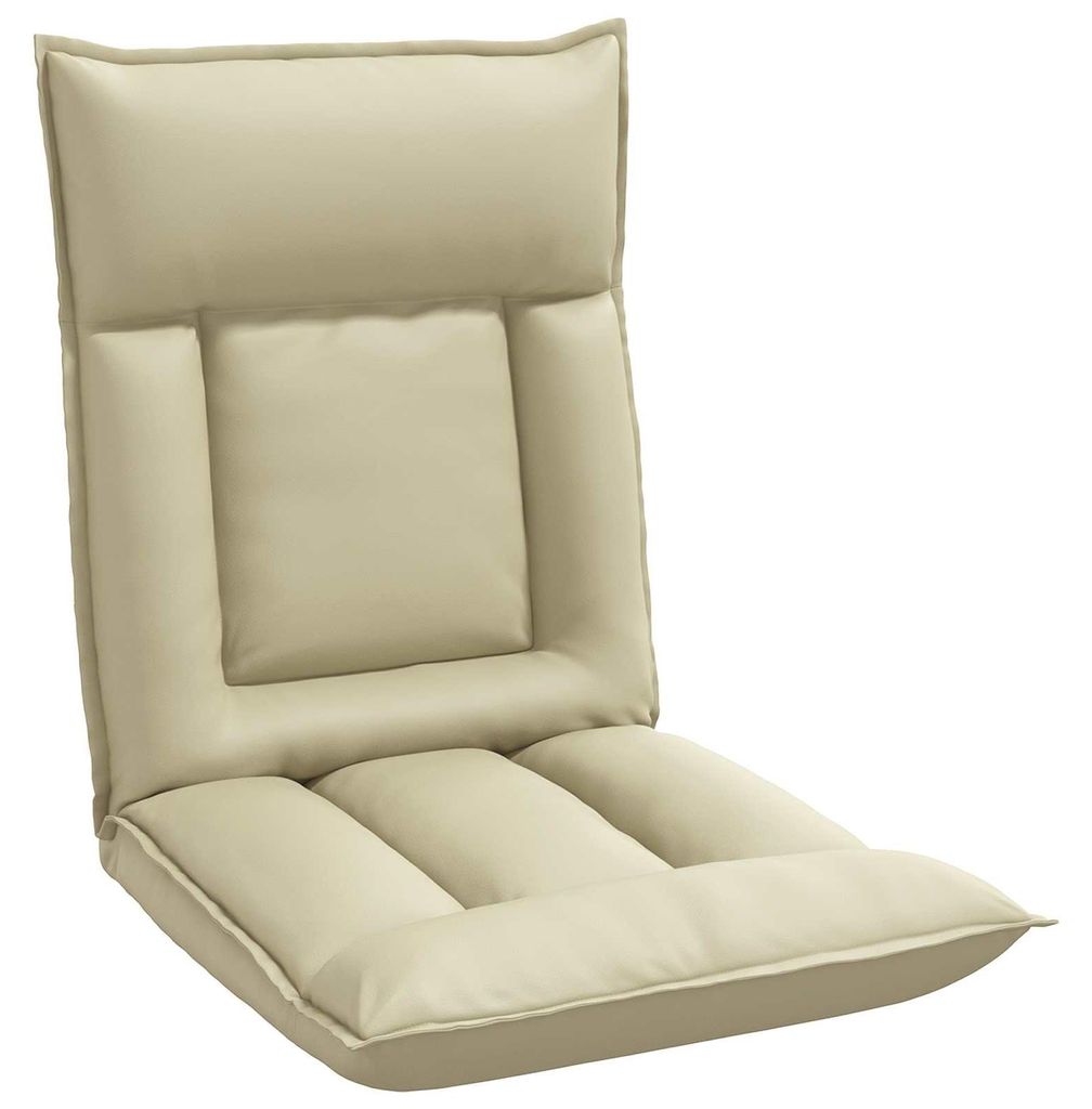 Eleganten-Stil Bodenstuhl 1 pc - Relaxsessel 360° drehbar - Liegestuhl bis 150kg - Creme 55x61x70 cm Kunstleder - Fernseh- & Relaxsessel - Möbel26
