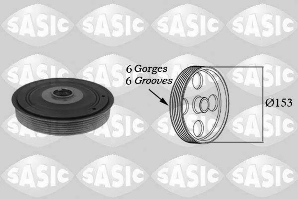 Poulie damper vilebrequin pour moteur diesel HDi compatible 0515V7