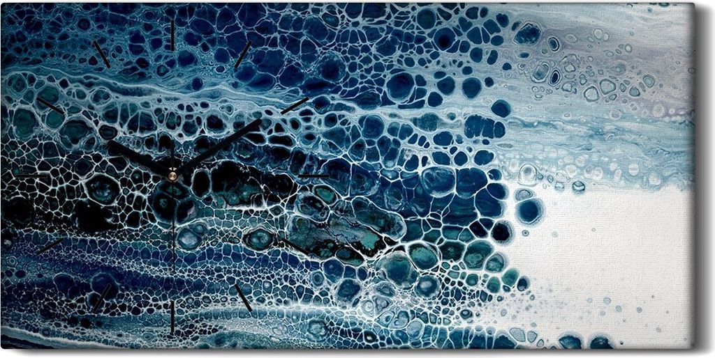 Wanduhr Bürouhr Leinwand Bild Geräuschlos 60x30 Aquarell Produktbild 