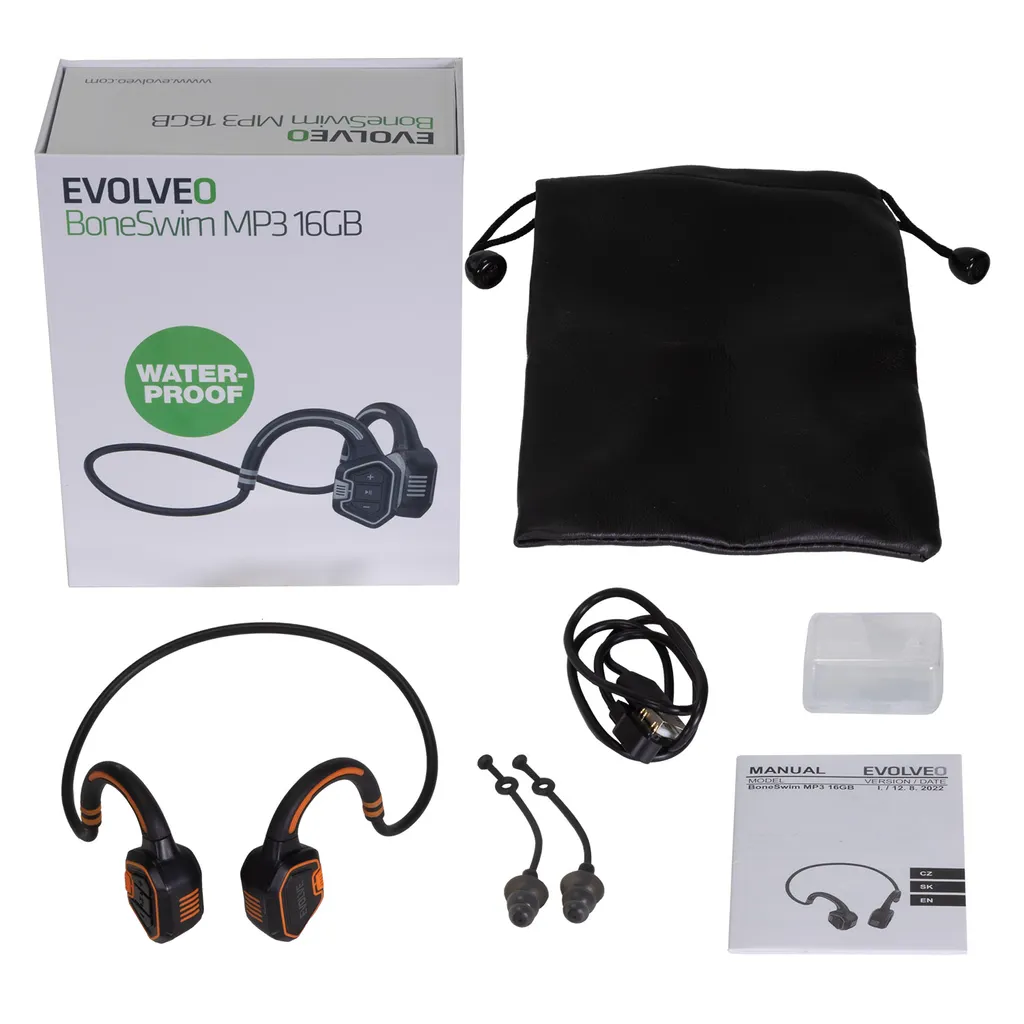 EVOLVEO BoneSwim MP3 16GB Casque à Conduction Osseuse Orange Bluetooth - 4