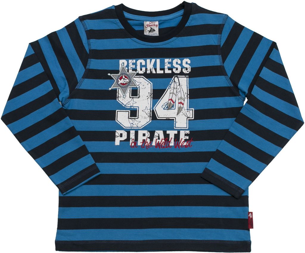 Salt & Pepper - Jungen Langarmshirt Capt ́n Sharky Blau Größe 128