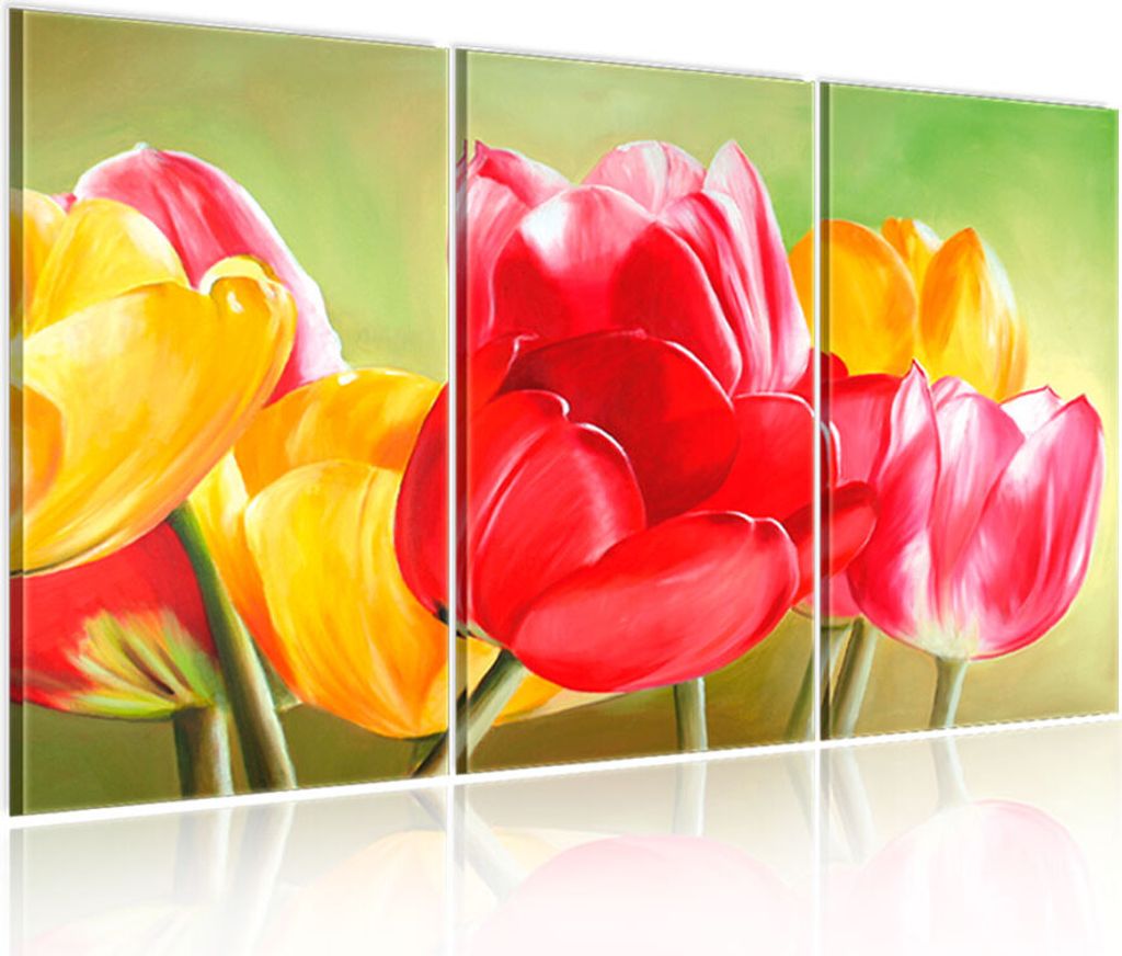 Modernes Wandbild 22655 (120x80) - 3 Teilig Bilder Fotografie auf Vlies Leinwand Foto Bild Dekoration Wand Bilder Kunstdruck Blumen