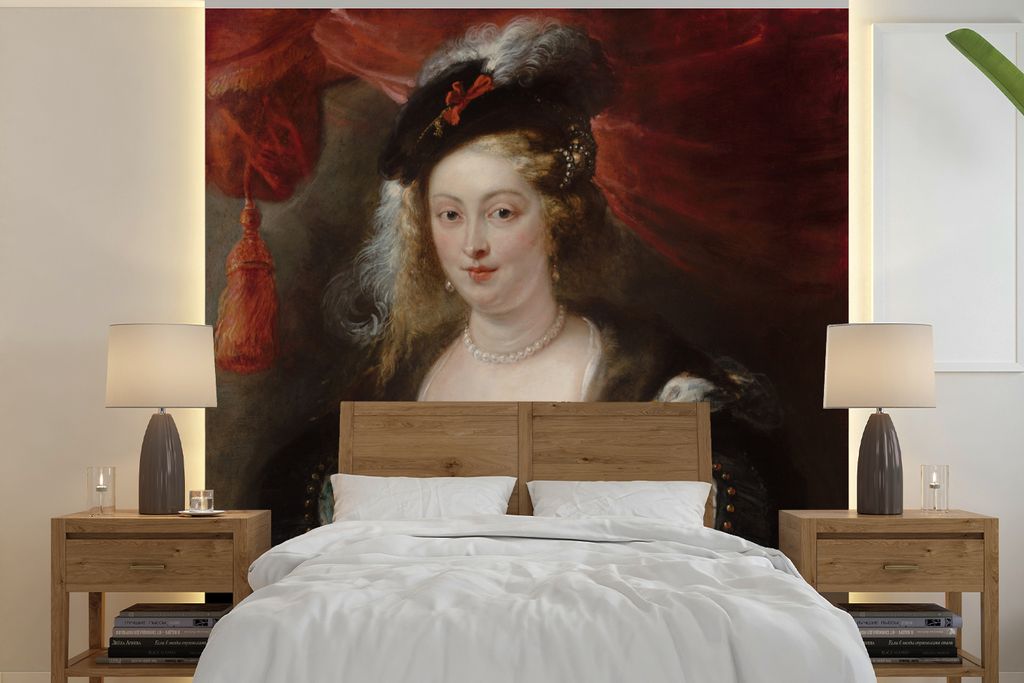 MuchoWow Fototapete für Wohnzimmer oder Schlafzimmer Wandtapete Vinyl Motivtapete Porträt einer Frau - Gemälde von Peter Paul Rubens - 280x280...