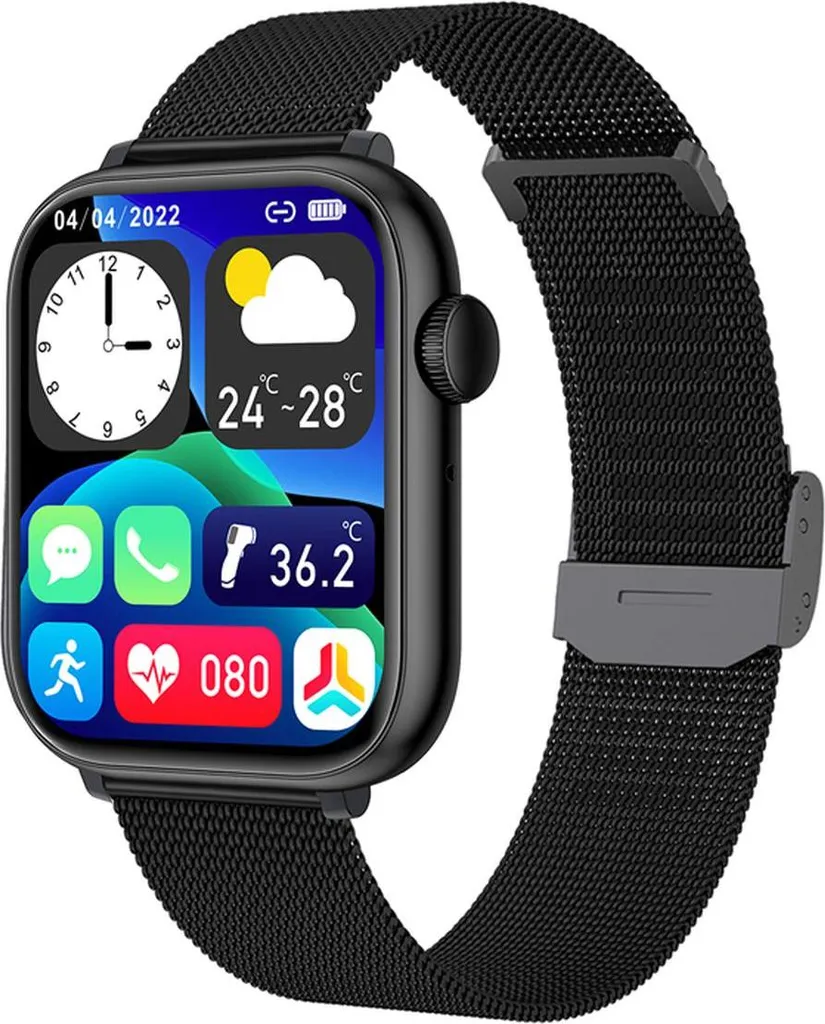Eko, orologio connesso 5.2 con memoria flash e cinturino milanese, nero