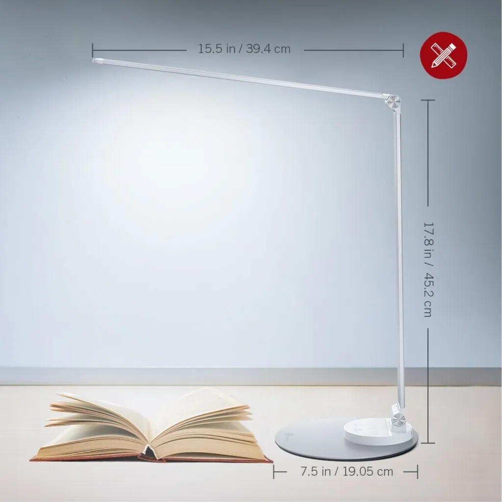 Lampe de Bureau LED Argent Design avec Bras Ajustable TaoTronics 10W - 2