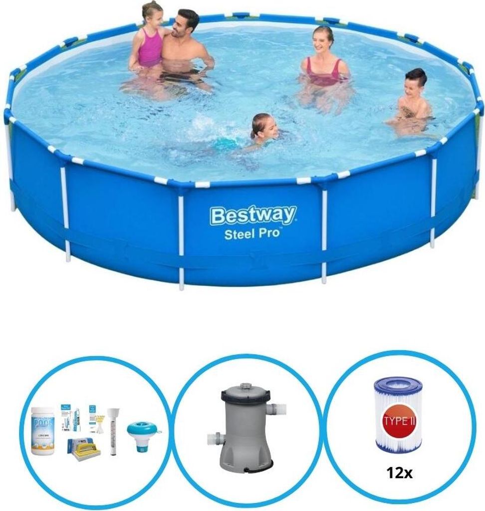 Bestway Pool Steel Pro - Pool Bundel - 396x84 cm