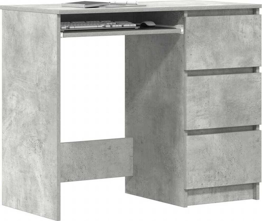 vidaXL Schreibtisch Betongrau 90x45x76 cm Holzwerkstoff Produktbild 