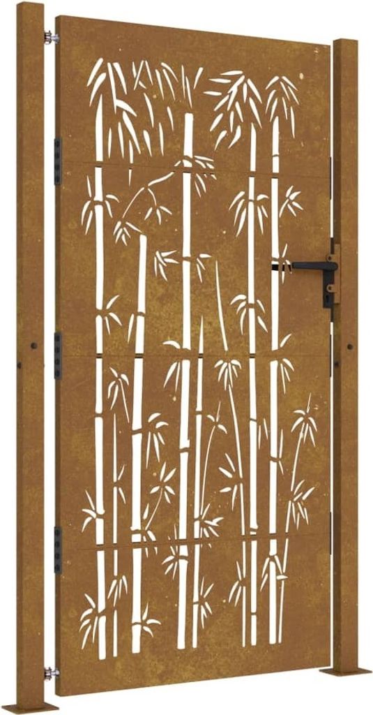 Gartentor 105x205 cm Cortenstahl Bambus-Design