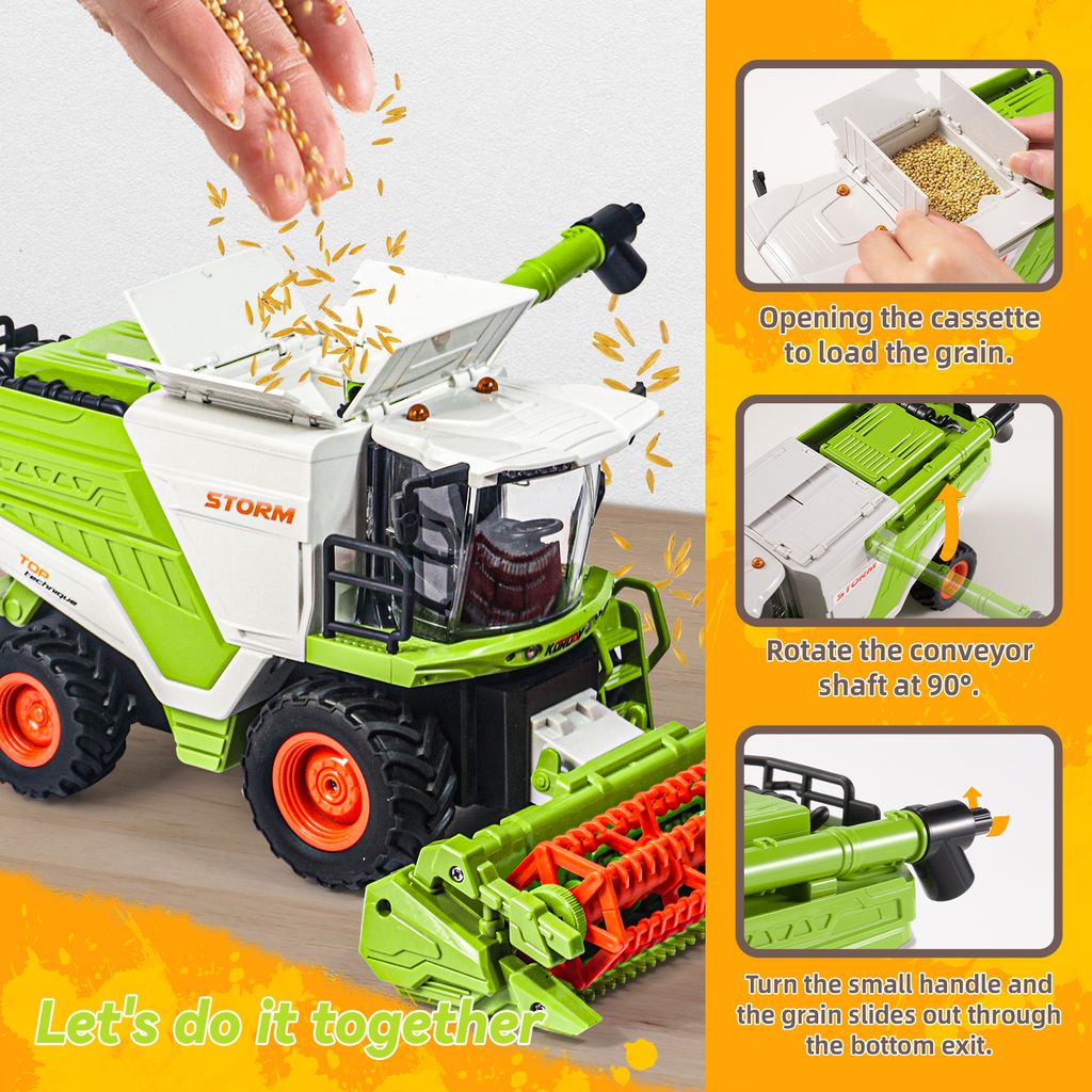 Toyland Friktions-Mähdrescher – 32 Cm, Grün, Perfektes Bauernhof-Spielzeug Für Kleine Traktor-Fans
