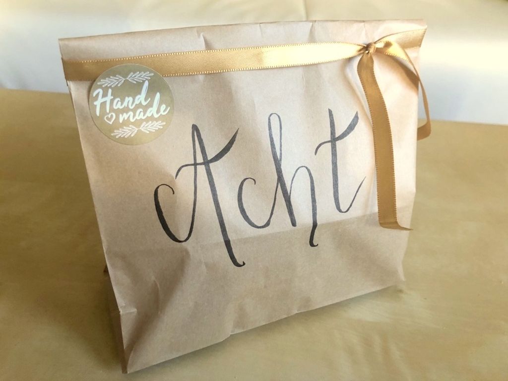 48 Stück hochwertige Etiketten Aufkleber "Hand Made" rund Produktbild 3