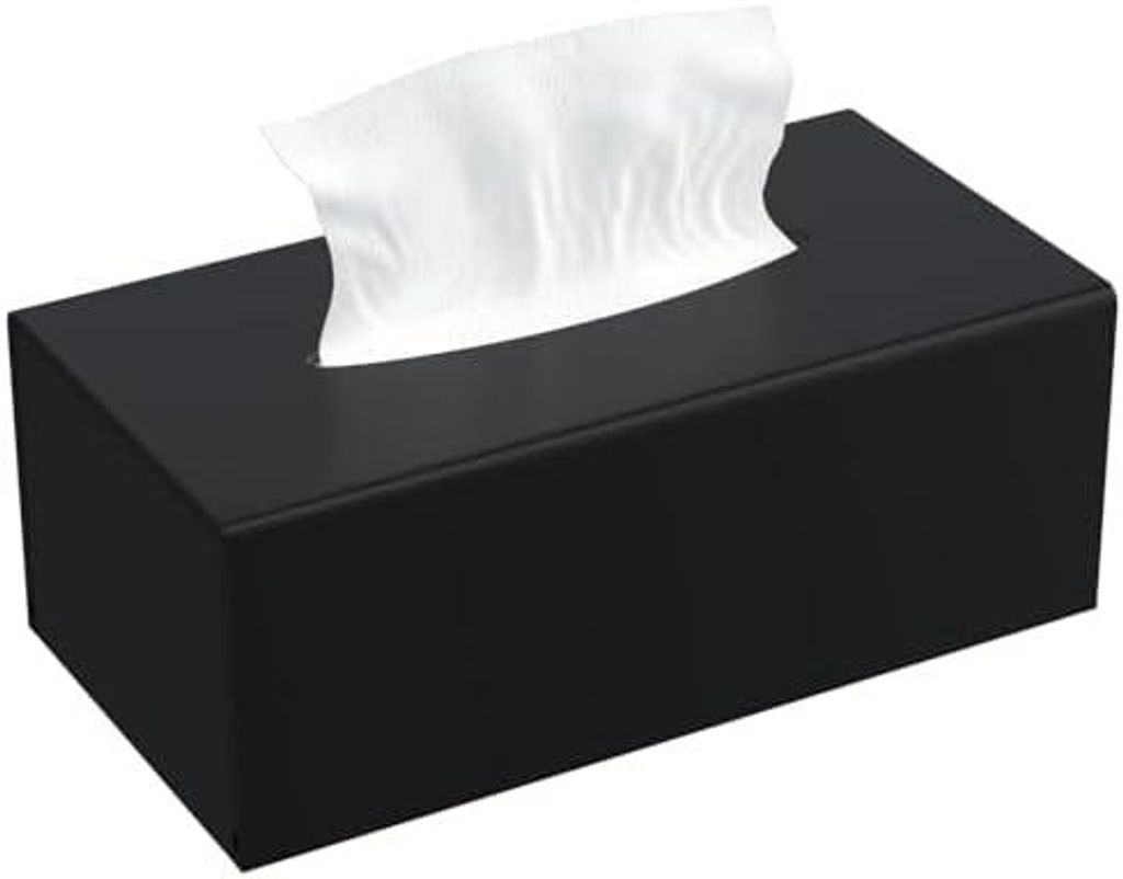 Acryl Kosmetiktücherbox: 25×13×9 cm Mattschwarz Tücherbox mit Magnetabdeckung für Esszimmer Badezimmer Schlafzimmer Büro Couchtisch Auto